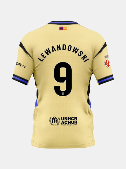 Camiseta de fútbol BarcelonaxKobe Bryant Lewandowski #9 Visitante 2025/26 - La Liga