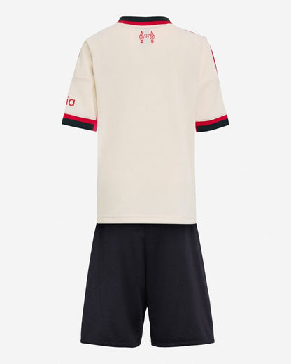 Camiseta de fútbol visitante del Liverpool para niños 2025/26 (Camiseta + Pantalones cortos)