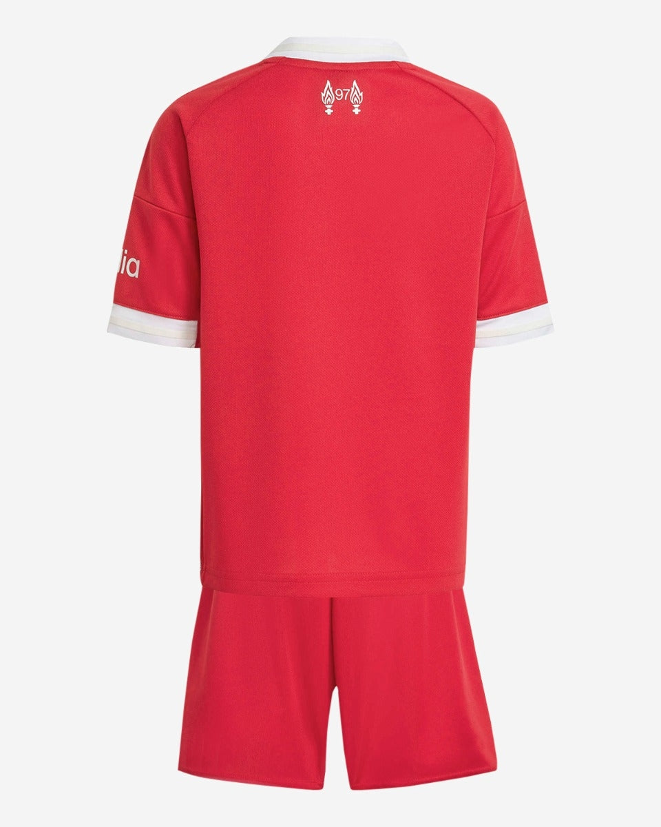Camiseta de fútbol local del Liverpool para niños 2025/26 (Camiseta + Pantalones cortos)