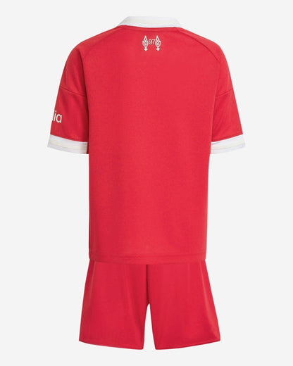 Camiseta de fútbol local del Liverpool para niños 2025/26 (Camiseta + Pantalones cortos)