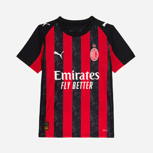 Camiseta de fútbol local del AC Milan para niños (camiseta y pantalón corto) 2025/26