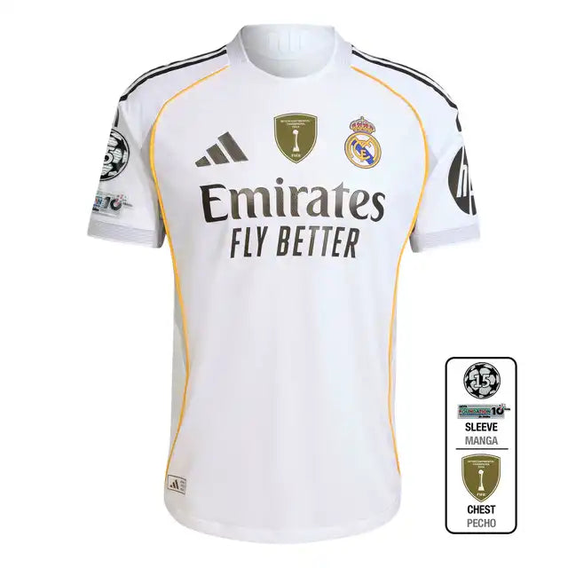 Camiseta de fútbol local del Real Madrid 2025/26, versión de jugador