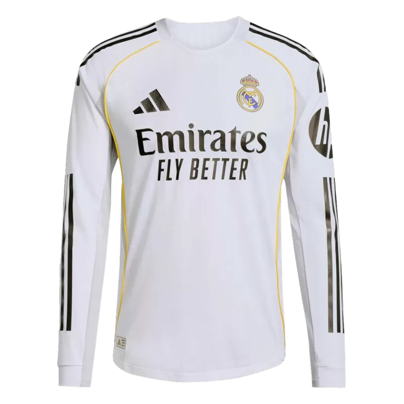 Player Version Real Madrid Home Long Sleeve Soccer Jersey 2025/26 - Slim Fit