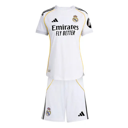Camiseta de fútbol local del Real Madrid para niño (camiseta, pantalón corto y medias) 2025/26