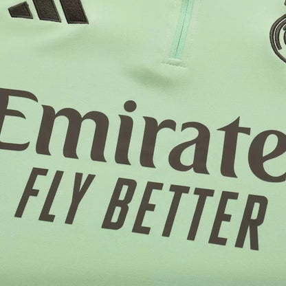 Kid's Real Madrid 1/4 Zip Training Kit (Jacket+Pants) 2025/26 - Green