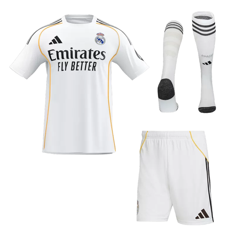 Real Madrid Home Soccer Jersey Kit (Jersey+Shorts+Socks) 2025/26