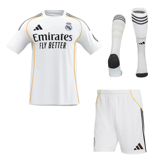 Real Madrid Home Soccer Jersey Kit (Jersey+Shorts+Socks) 2025/26