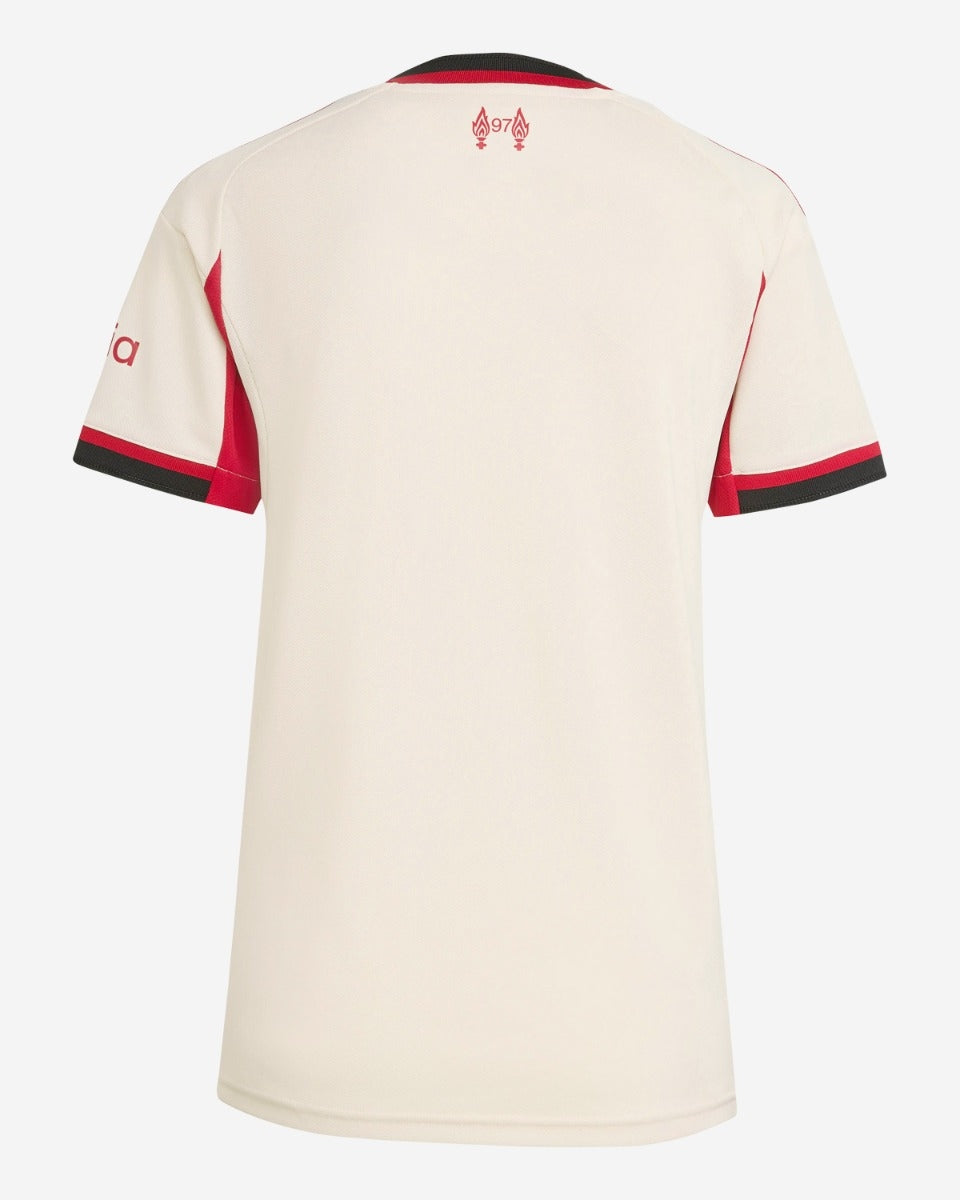 Camiseta de fútbol visitante del Liverpool para mujer 2025/26