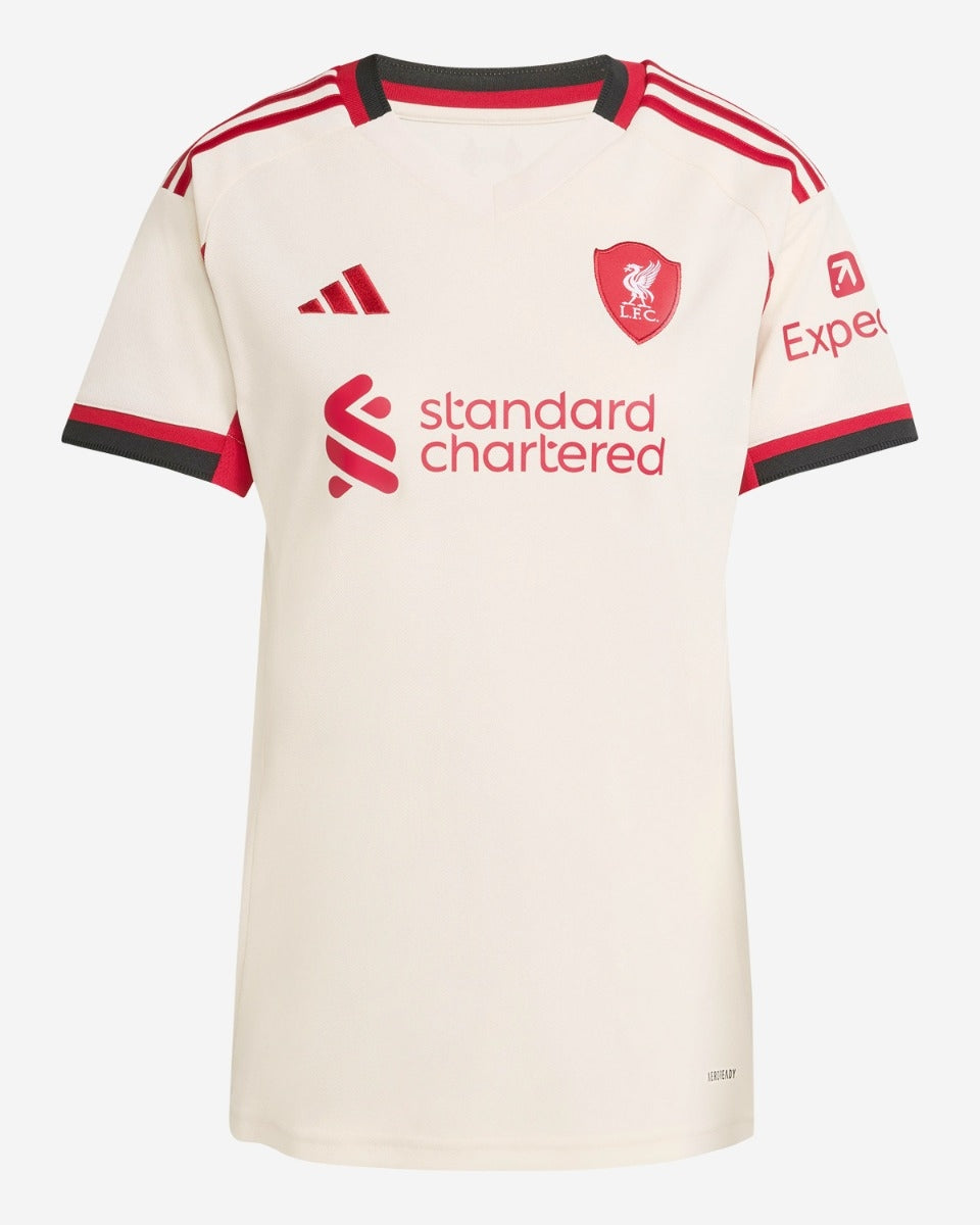 Camiseta de fútbol visitante del Liverpool para mujer 2025/26