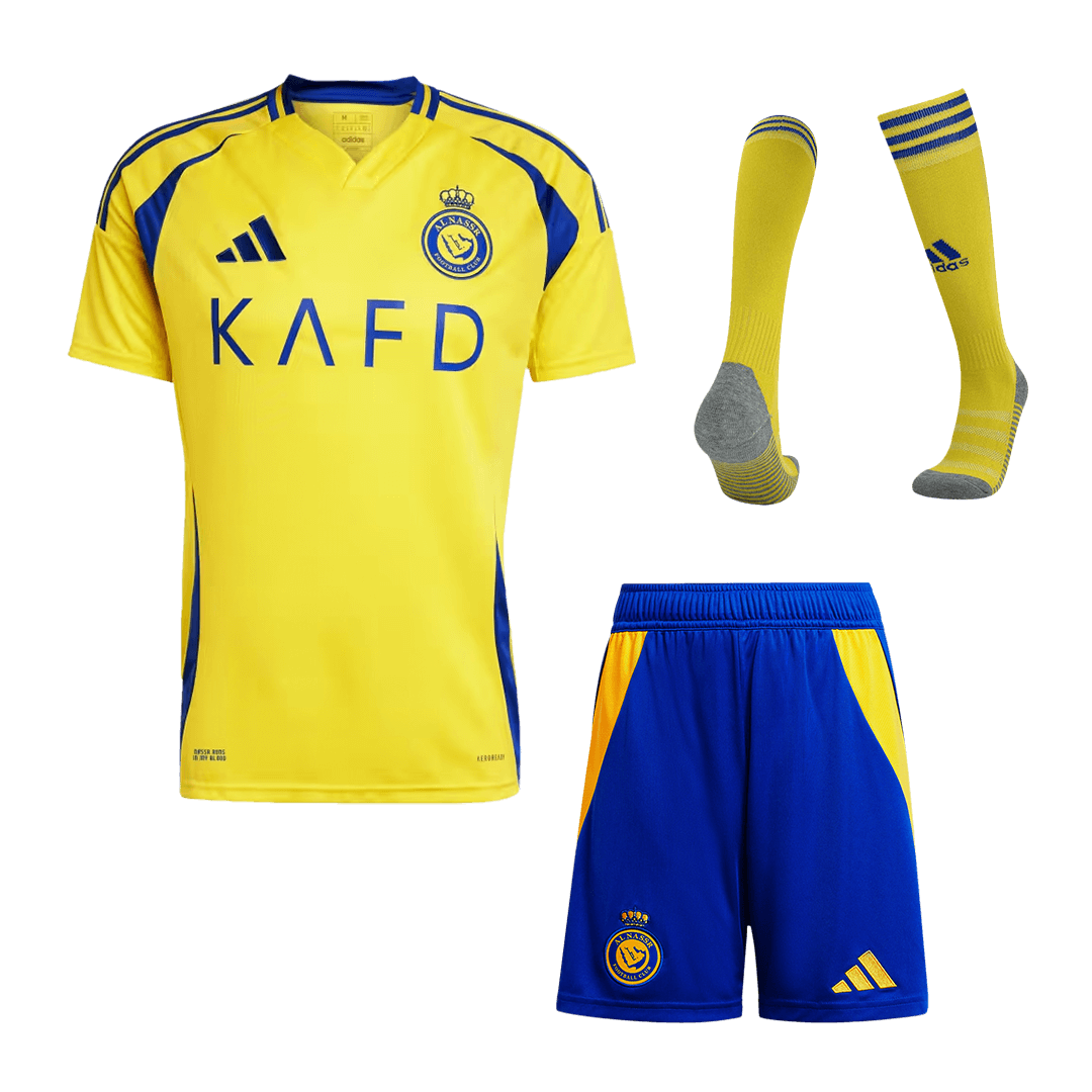Al Nassr Home  Soccer Jersey Kit(Jersey+Shorts+Socks) 2024/25 Top Soccer Jerseys Store