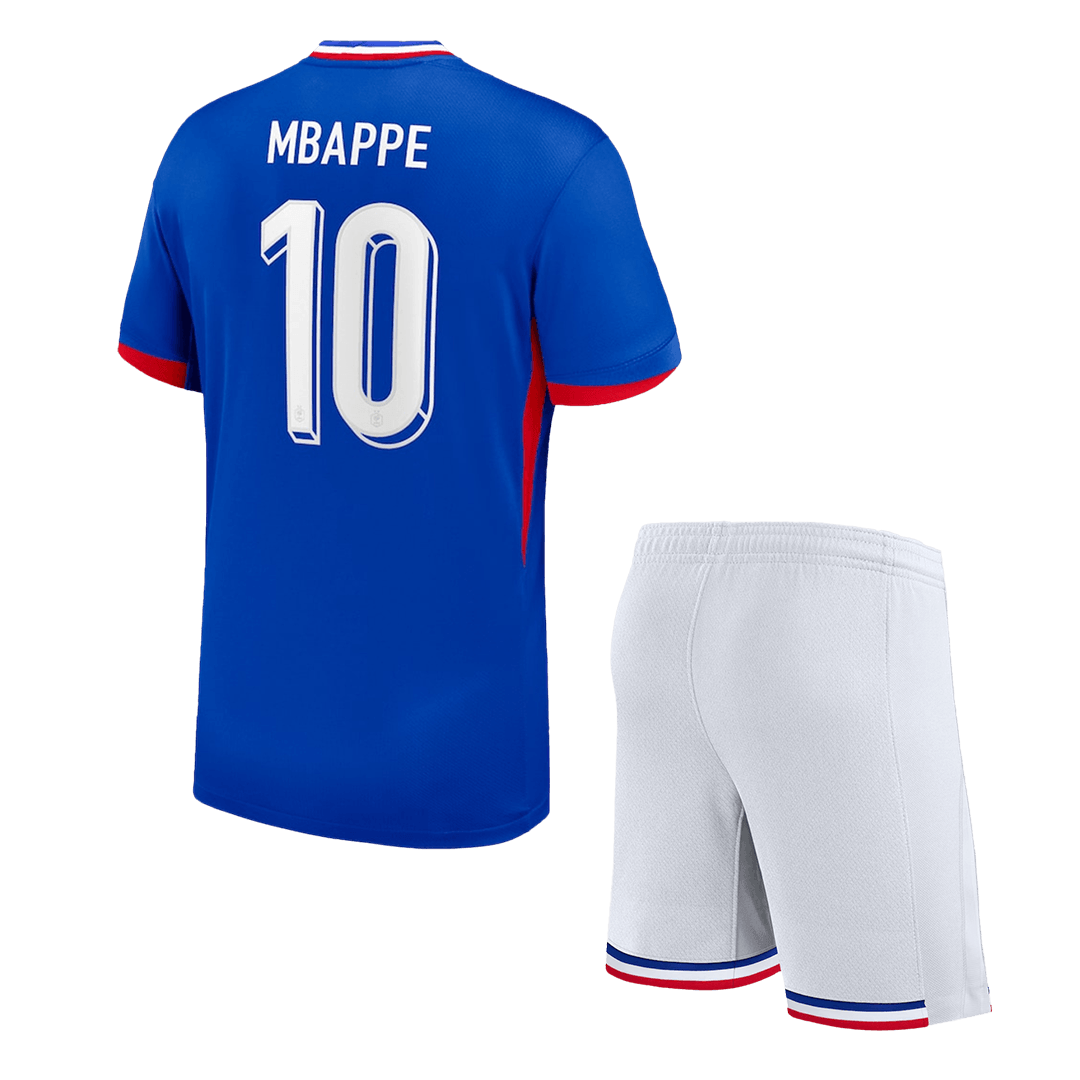 Camiseta local de Francia MBAPPÉ #10 para niños (camiseta y pantalón corto) Eurocopa 2024