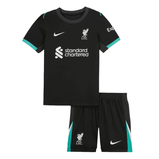 Camiseta de fútbol visitante del Liverpool para niños (camiseta y pantalón corto) 2024/25